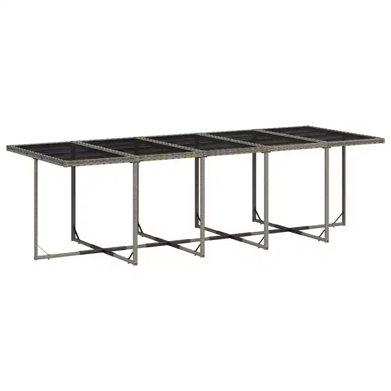 vidaXL Ensemble repas de terrasse, ensemble de 14 pièces en rotin PE gris et noir, 15 pièces