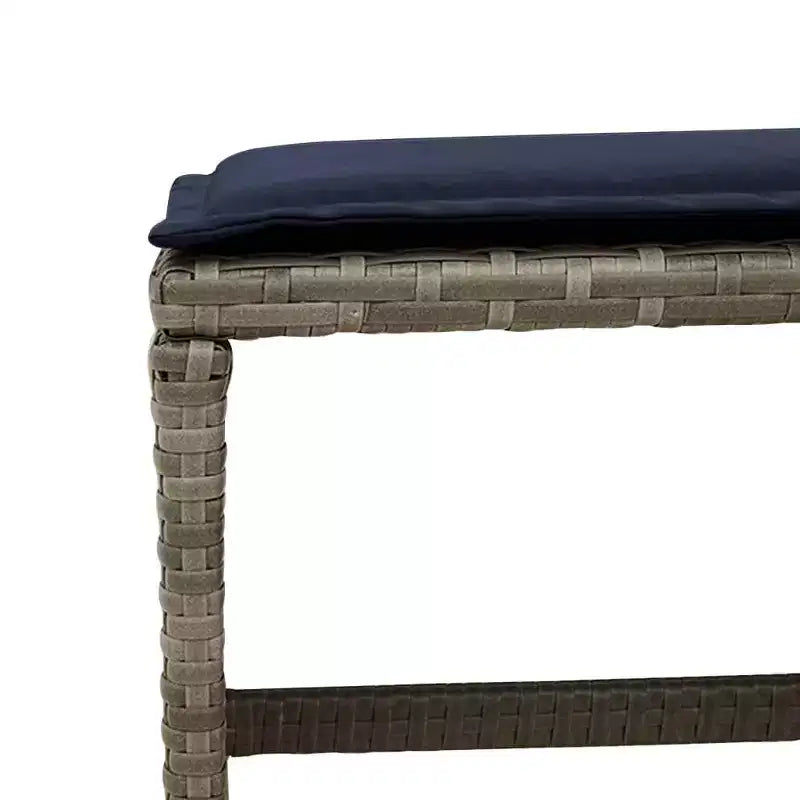 vidaXL Conjunto de comedor para patio con cojines - mesa y sillas de jardín de poliratán gris de 11 piezas, almacenamiento compacto, tablero de vidrio templado