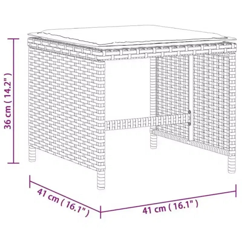 vidaXL Conjunto de comedor para patio con cojines - mesa y sillas de jardín de poliratán gris de 11 piezas, almacenamiento compacto, tablero de vidrio templado