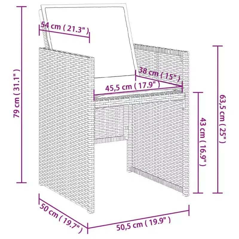 vidaXL conjunto de comedor para patio de 17 piezas con cojines, poliratán gris