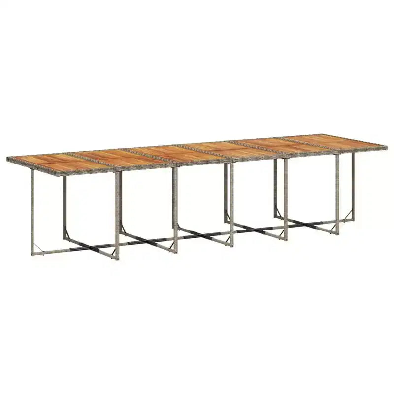 vidaXL conjunto de comedor para patio de 17 piezas con cojines, poliratán gris