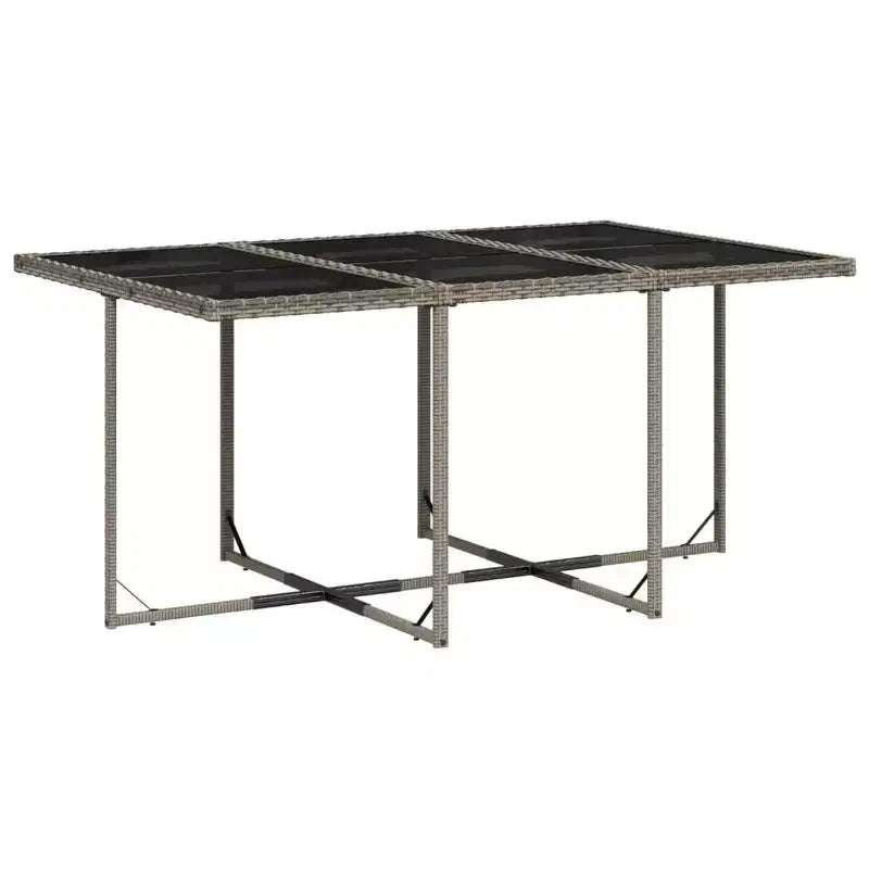 Ensemble de salle à manger de terrasse vidaXL de 10 pièces en polyrotin gris, 10 places, pliable