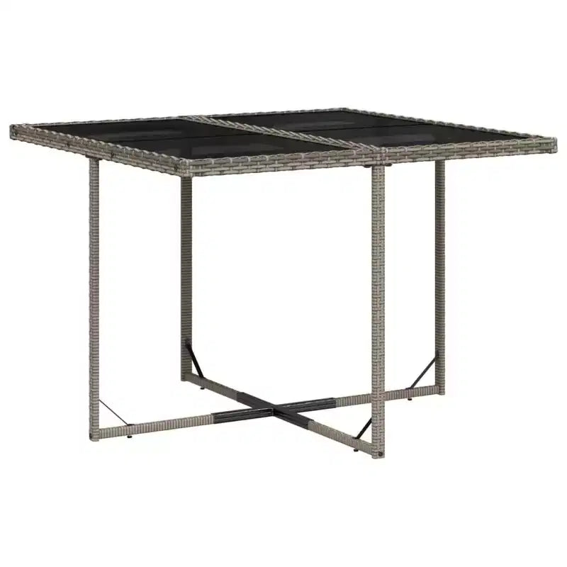 Ensemble de salle à manger de patio vidaXL 10 places, grand modèle pliable en rotin PE gris