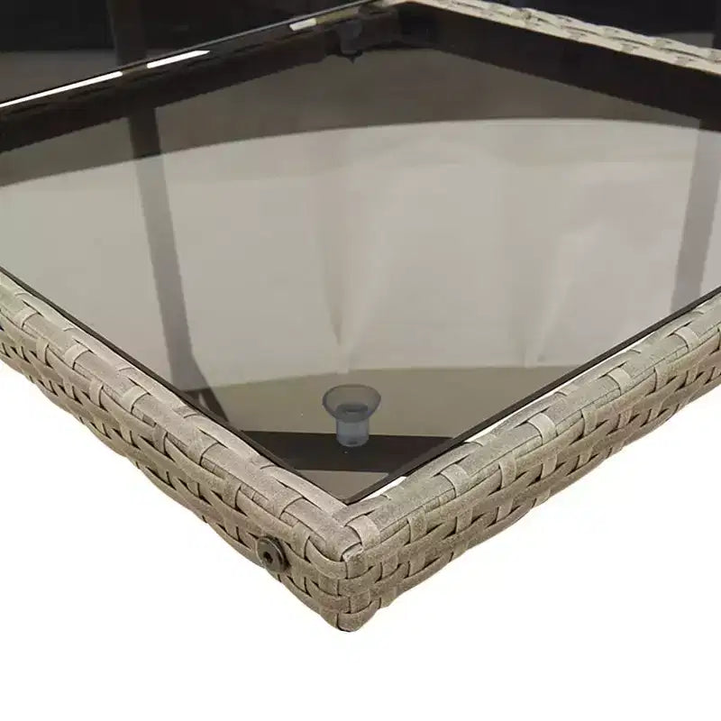 Ensemble de salle à manger de patio vidaXL 10 places, grand modèle pliable en rotin PE gris