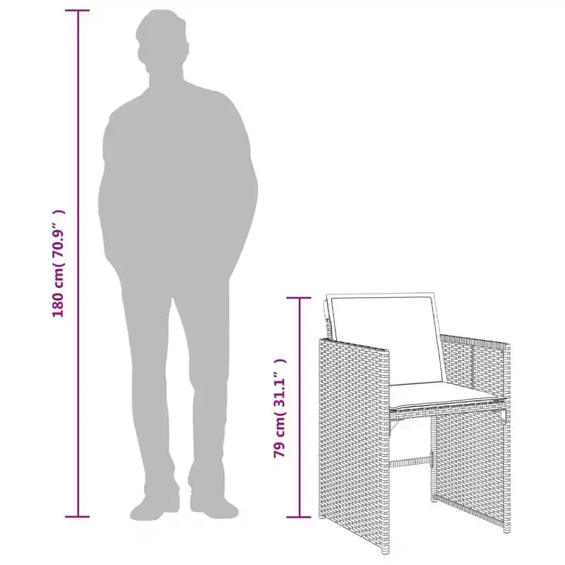 vidaXL conjunto de comedor para patio, mesa y sillas de exterior para 12 personas, gris/azul marino/marrón