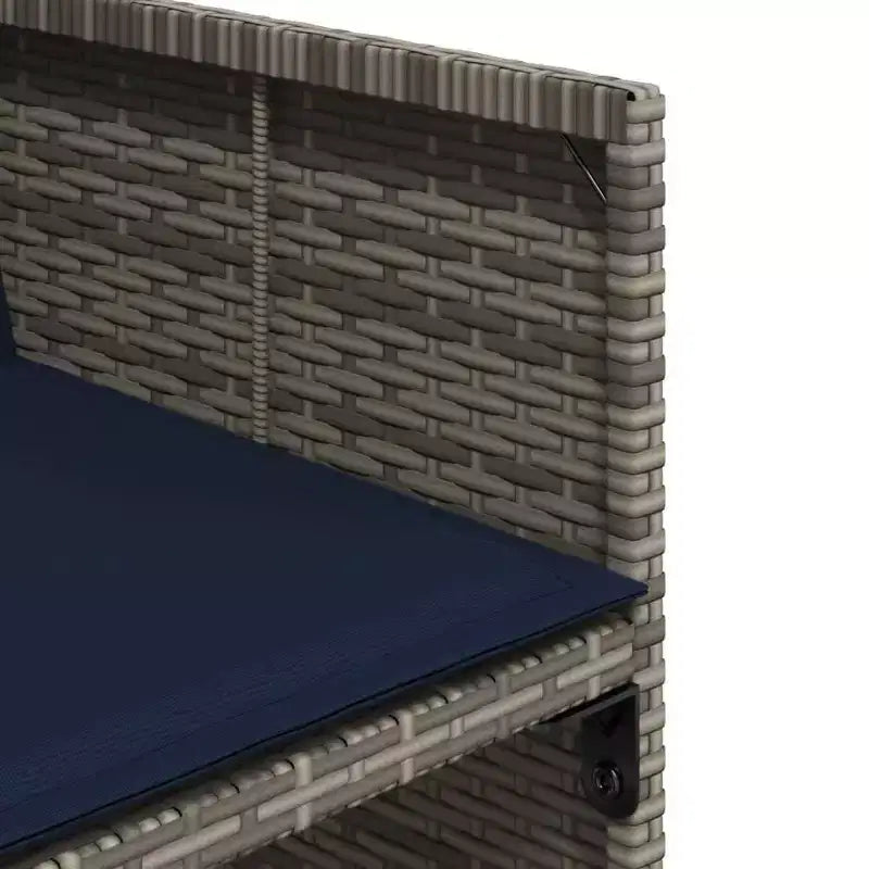 vidaXL conjunto de comedor para patio, mesa y sillas de exterior para 12 personas, gris/azul marino/marrón