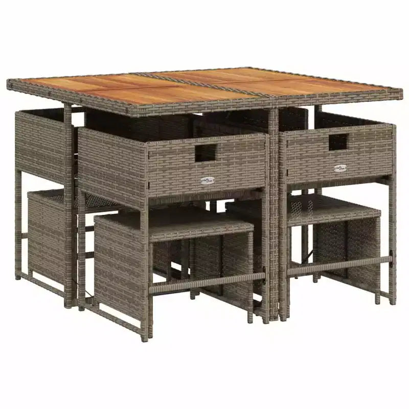 Conjunto de comedor para patio vidaXL, lote de 8 piezas, gris