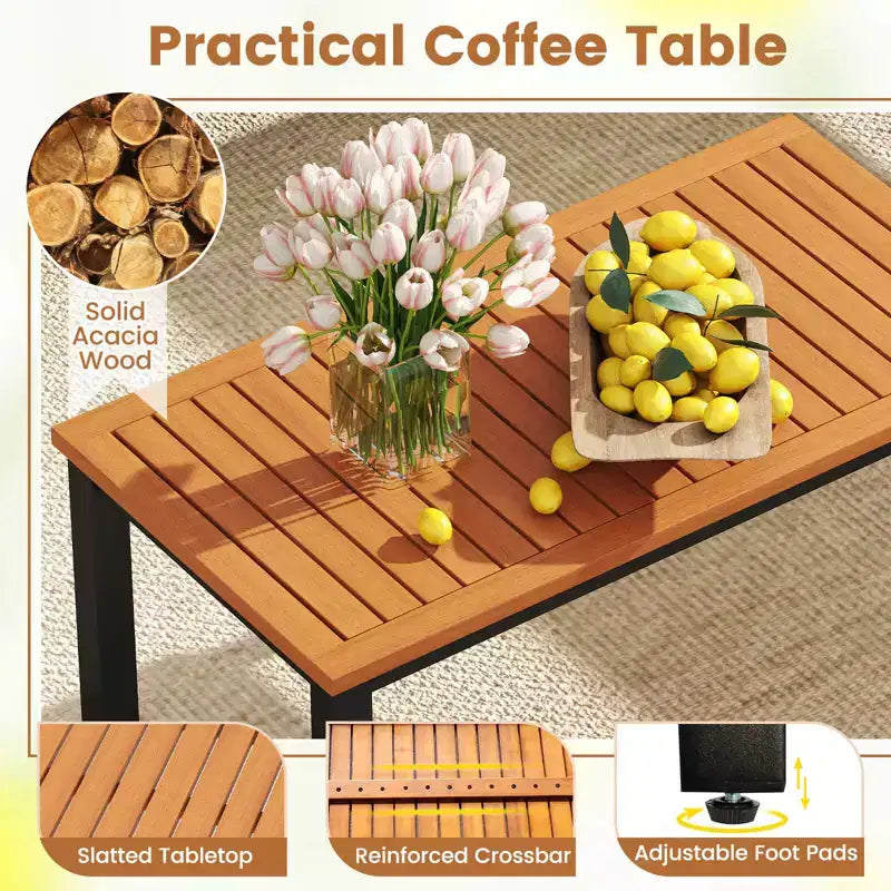 Conjunto de muebles de patio Costway de 8 piezas con mesa de centro, sofá de dos plazas y 4 sillas individuales para porche, negro/gris
