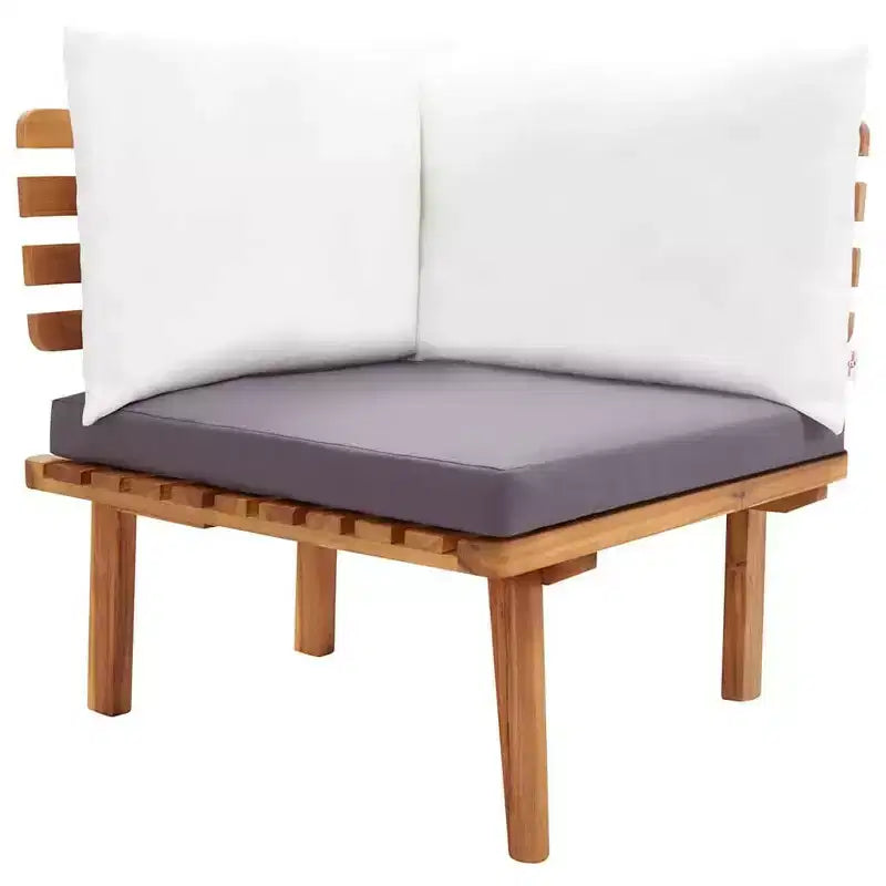 Conjunto de muebles de jardín vidaXL, cojines de asiento gris oscuro y cojines de respaldo blancos