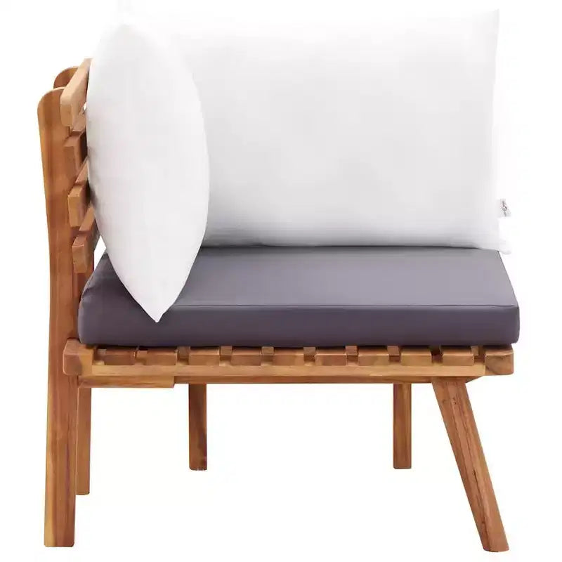 Conjunto de muebles de jardín vidaXL, cojines de asiento gris oscuro y cojines de respaldo blancos