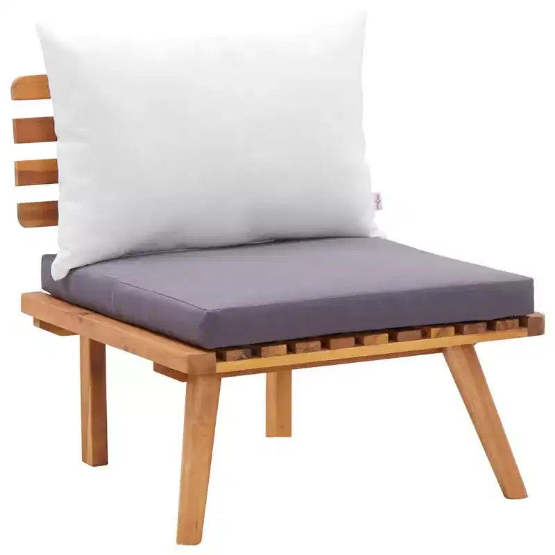 Conjunto de muebles de jardín vidaXL, cojines de asiento gris oscuro y cojines de respaldo blancos