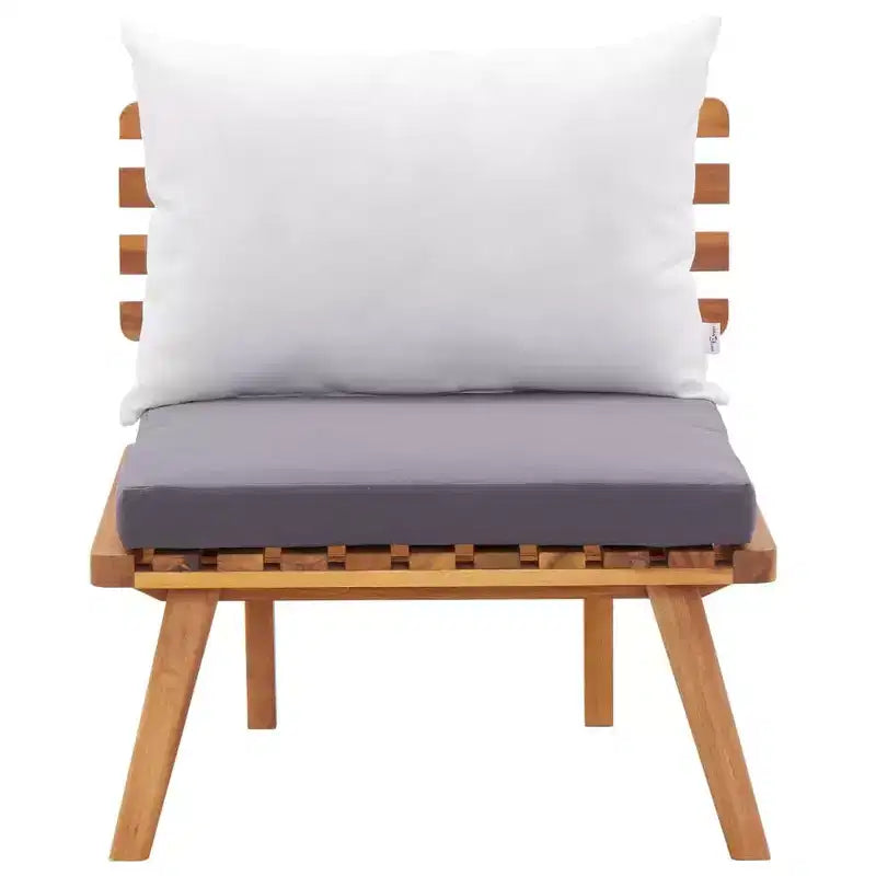 Conjunto de muebles de jardín vidaXL, cojines de asiento gris oscuro y cojines de respaldo blancos