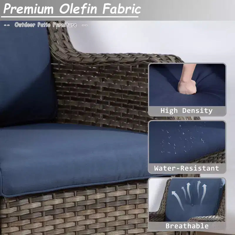 Ensembles de mobilier de patio extérieur UPTIOT de 4 pièces en osier