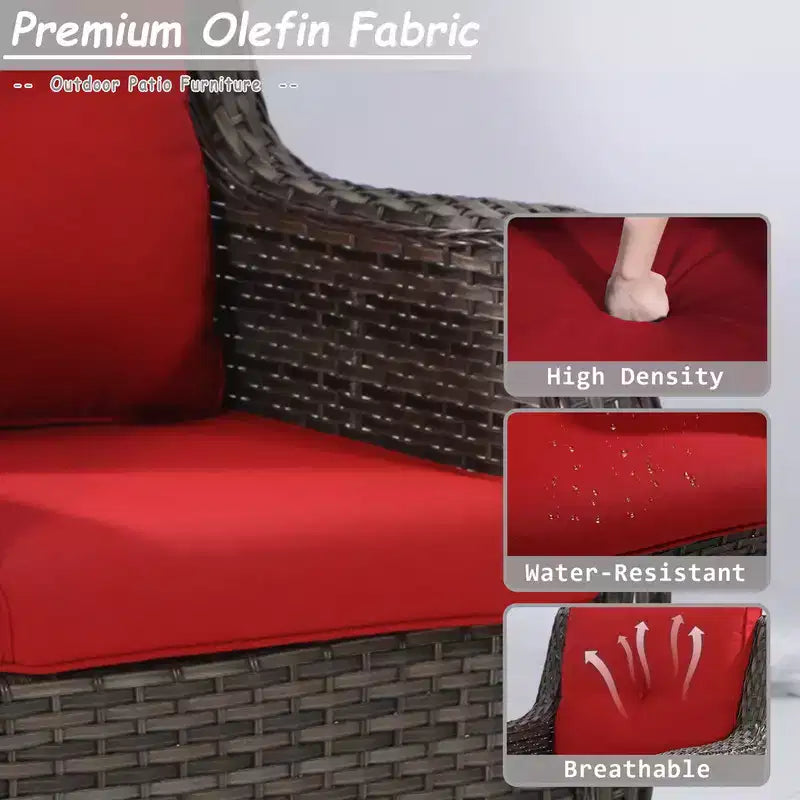 Ensembles de mobilier de patio extérieur UPTIOT de 4 pièces en osier