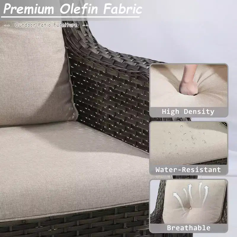 Ensembles de mobilier de patio extérieur UPTIOT de 4 pièces en osier