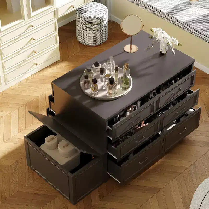 12 Drawer Closet Island Cabinet with Storage Bench
