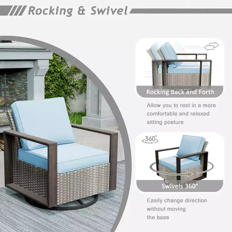 Conjunto de conversación para patio exterior UPTIOT de 8 piezas