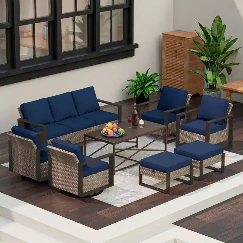 Conjunto de conversación para patio exterior UPTIOT de 8 piezas