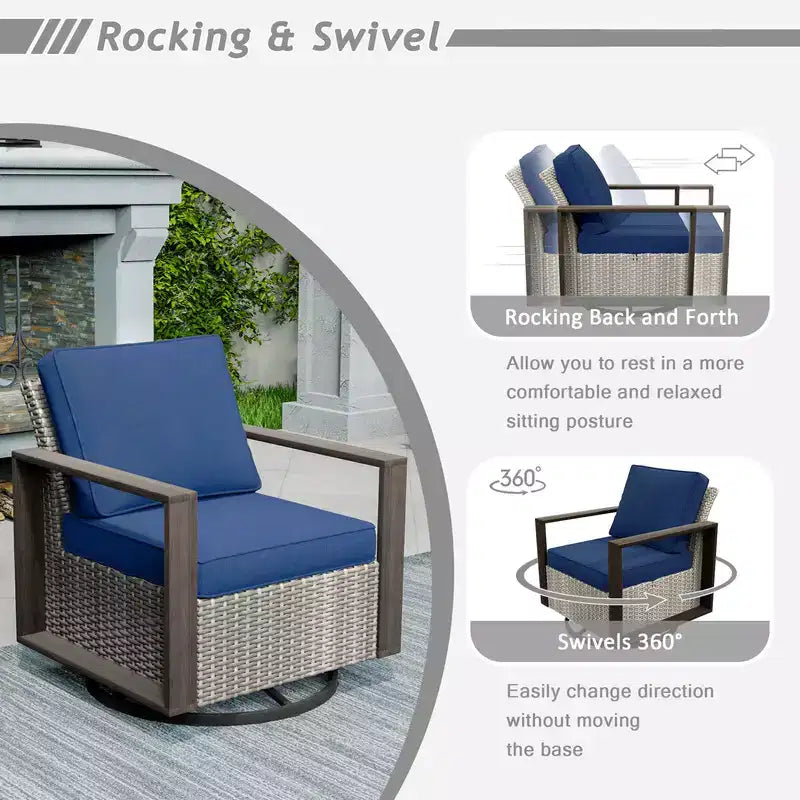 Conjunto de conversación para patio exterior UPTIOT de 8 piezas