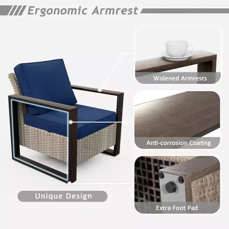 Conjunto de conversación para patio exterior UPTIOT de 8 piezas