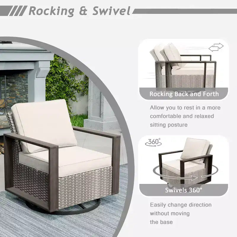 Conjunto de conversación para patio exterior UPTIOT de 8 piezas