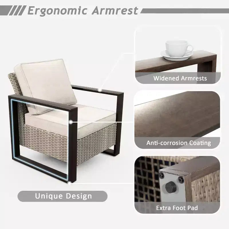 Conjunto de conversación para patio exterior UPTIOT de 8 piezas