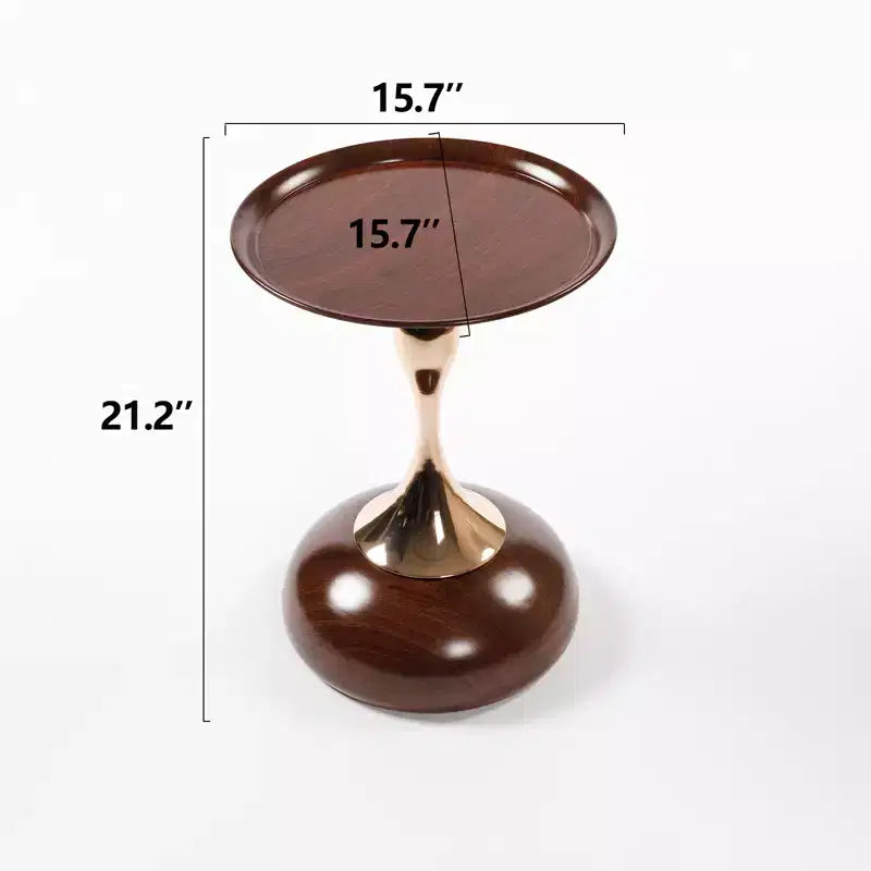 Mermaid Tail Round Metal Coffee Table Small Modern Pedestal Accent Martini Drink Decor