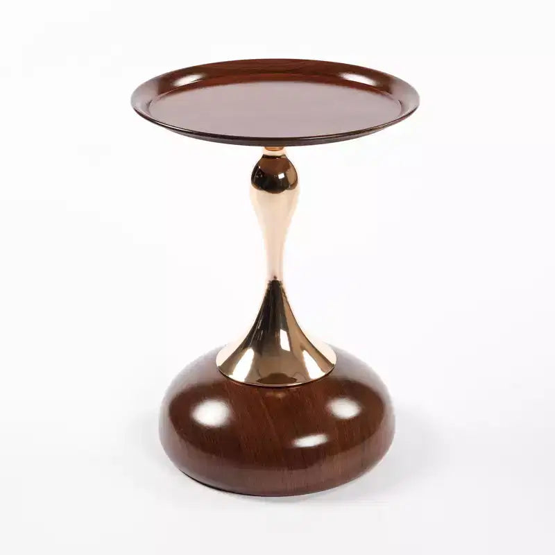 Mermaid Tail Round Metal Coffee Table Small Modern Pedestal Accent Martini Drink Decor