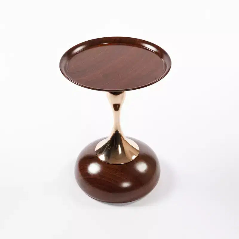 Mermaid Tail Round Metal Coffee Table Small Modern Pedestal Accent Martini Drink Decor
