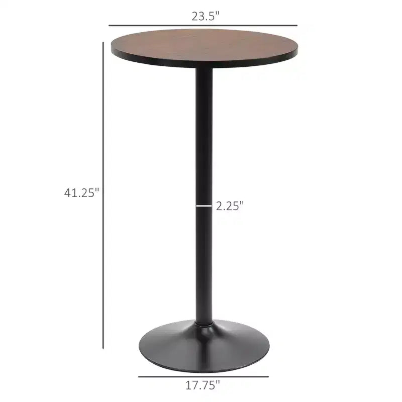 41 H Bar Height Round Bar Table, Rustic Industrial Pub Table