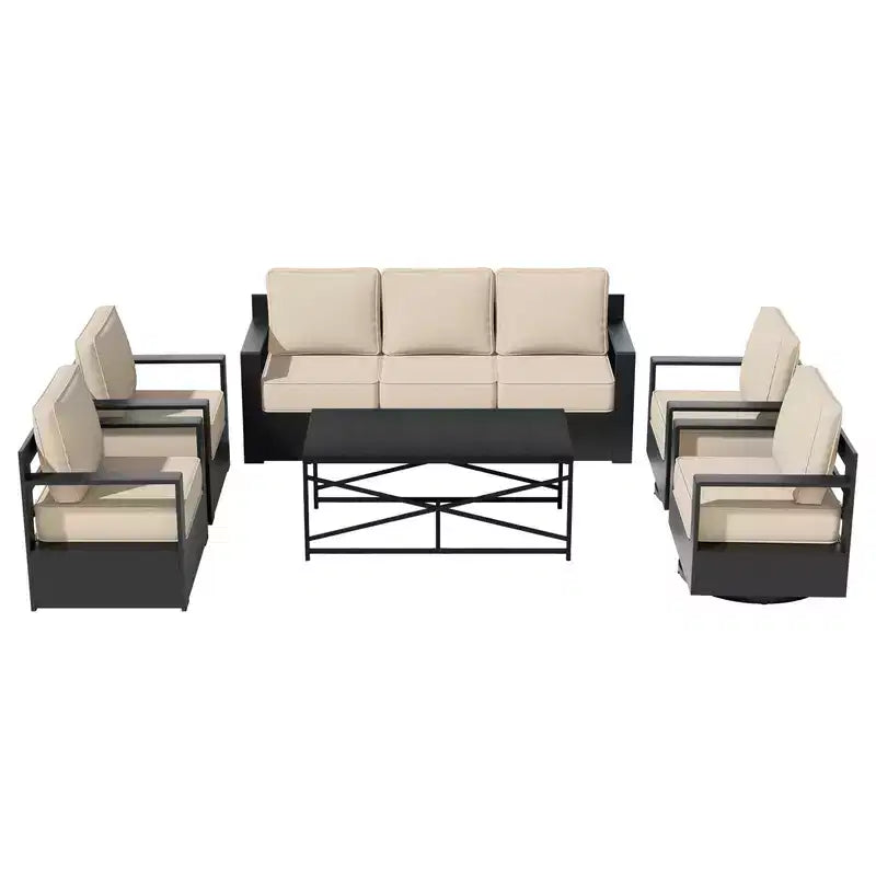 Conjunto de conversación para patio exterior UPTIOT de 6 piezas