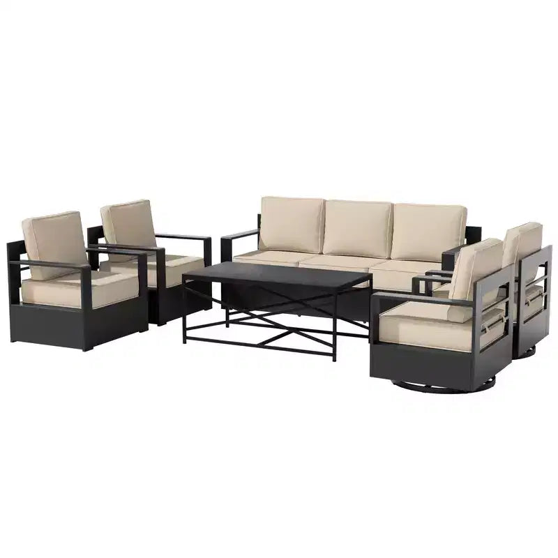 Conjunto de conversación para patio exterior UPTIOT de 6 piezas
