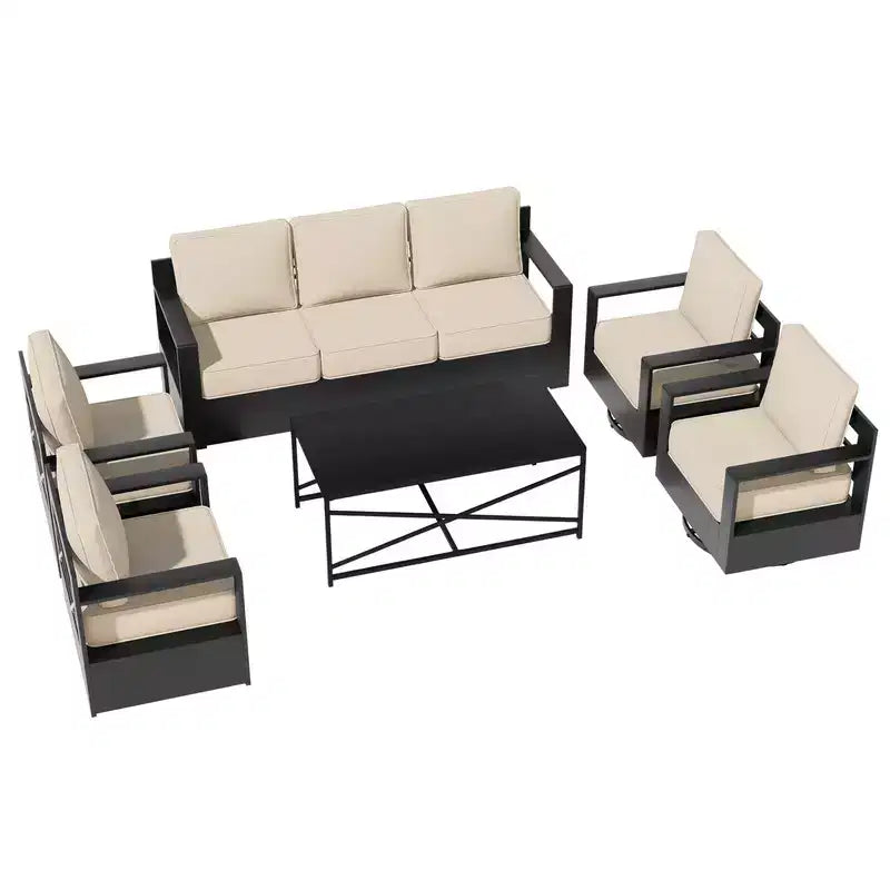 Conjunto de conversación para patio exterior UPTIOT de 6 piezas