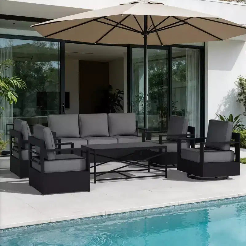 Conjunto de conversación para patio exterior UPTIOT de 6 piezas