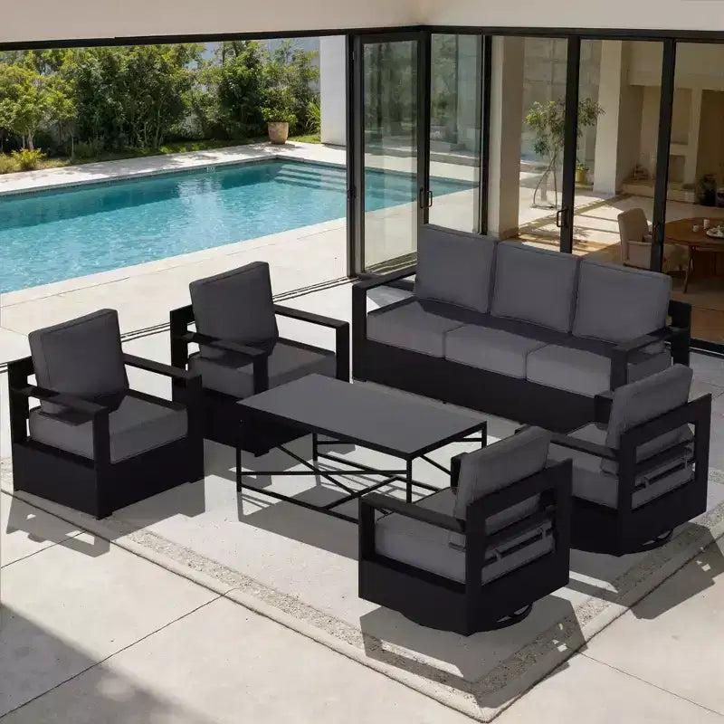 Conjunto de conversación para patio exterior UPTIOT de 6 piezas