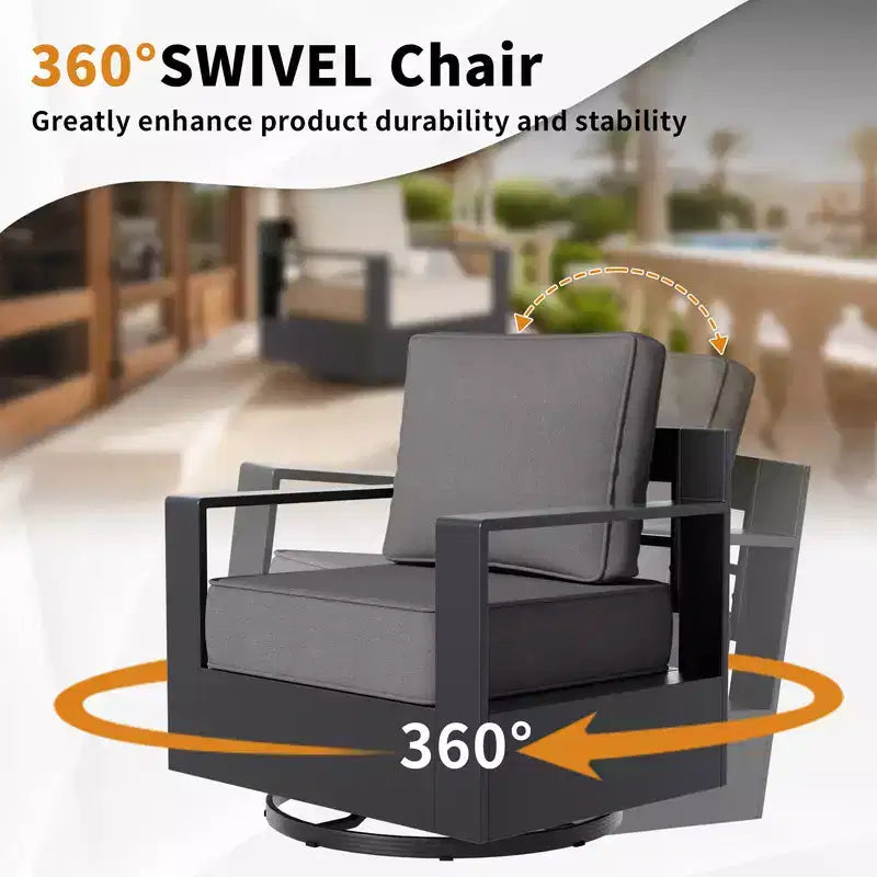 Conjunto de conversación para patio exterior UPTIOT de 6 piezas