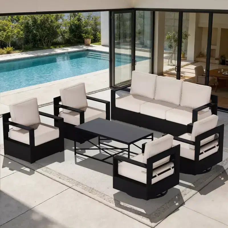 Conjunto de conversación para patio exterior UPTIOT de 6 piezas