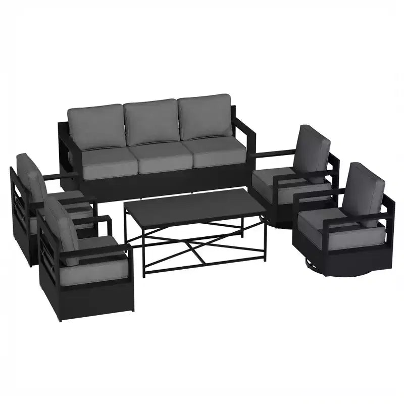 Conjunto de conversación para patio exterior UPTIOT de 6 piezas