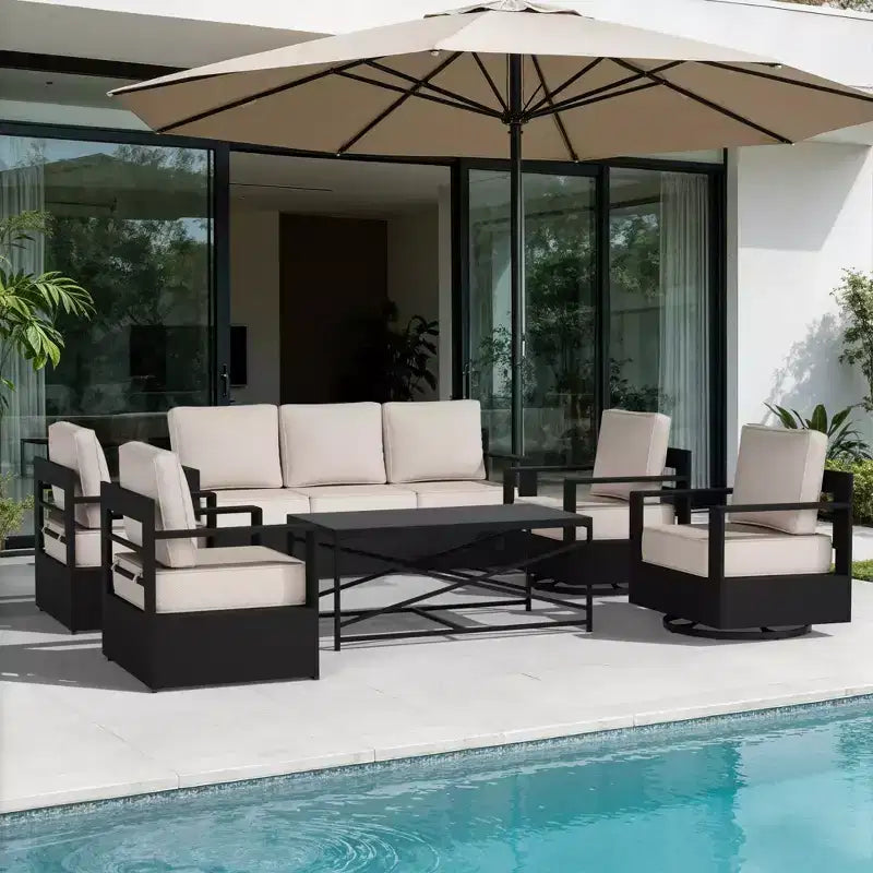 Conjunto de conversación para patio exterior UPTIOT de 6 piezas