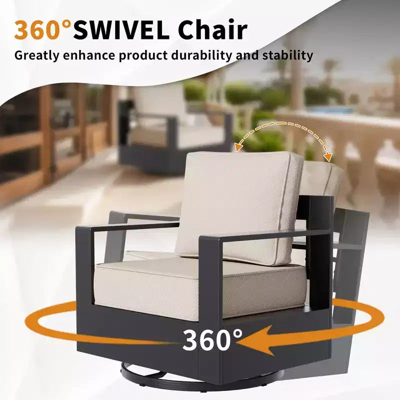 Conjunto de conversación para patio exterior UPTIOT de 6 piezas