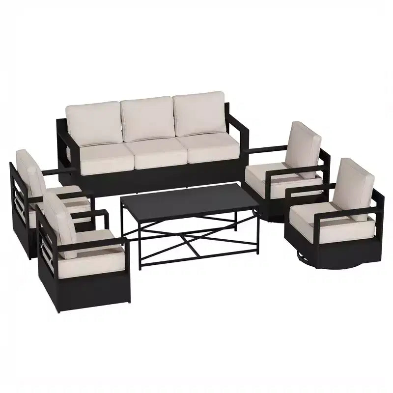Conjunto de conversación para patio exterior UPTIOT de 6 piezas