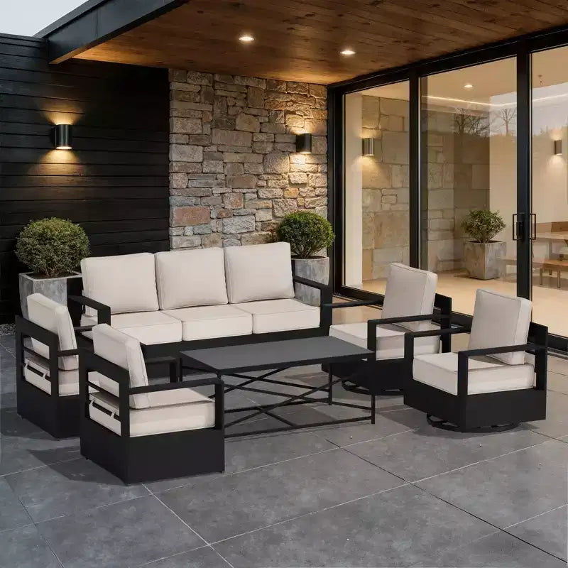 UPTIOT 6-Piece Outdoor Patio Conversation Set