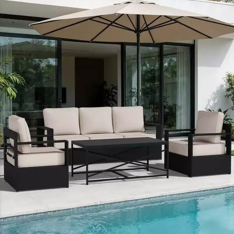 Conjunto de conversación para patio exterior UPTIOT de 4 piezas