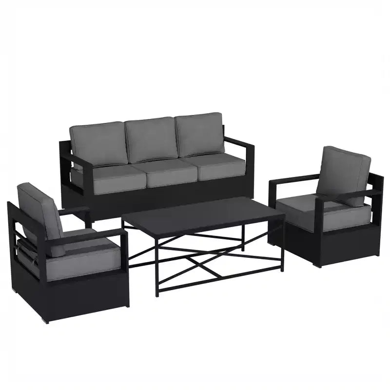Conjunto de conversación para patio exterior UPTIOT de 4 piezas