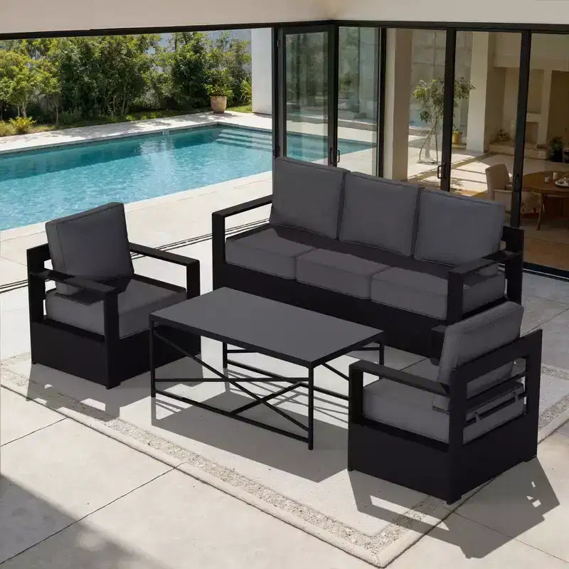 Conjunto de conversación para patio exterior UPTIOT de 4 piezas