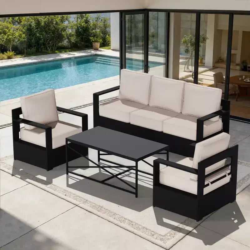 Conjunto de conversación para patio exterior UPTIOT de 4 piezas