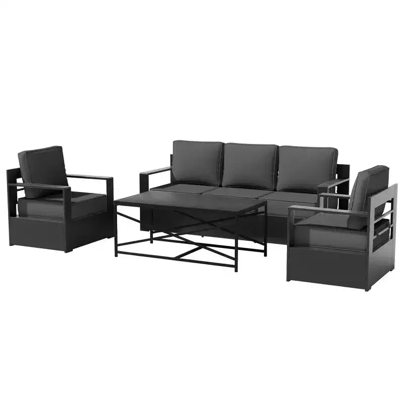 Conjunto de conversación para patio exterior UPTIOT de 4 piezas