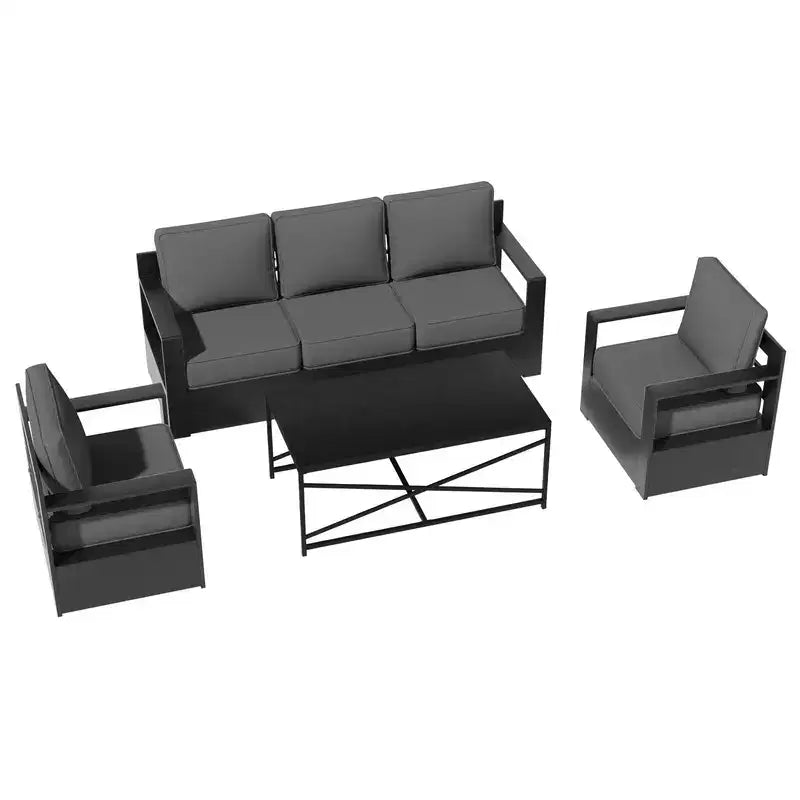 Conjunto de conversación para patio exterior UPTIOT de 4 piezas
