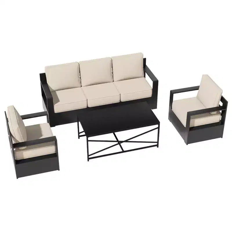 Conjunto de conversación para patio exterior UPTIOT de 4 piezas