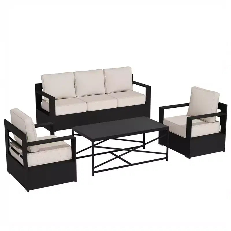 Conjunto de conversación para patio exterior UPTIOT de 4 piezas